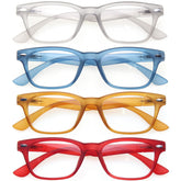 KERECSEN 4 Pack Rectangle Reading Glasses Unisex 148-2